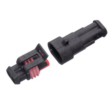 Разъем герметичный без провода на 2 контакта, комплект